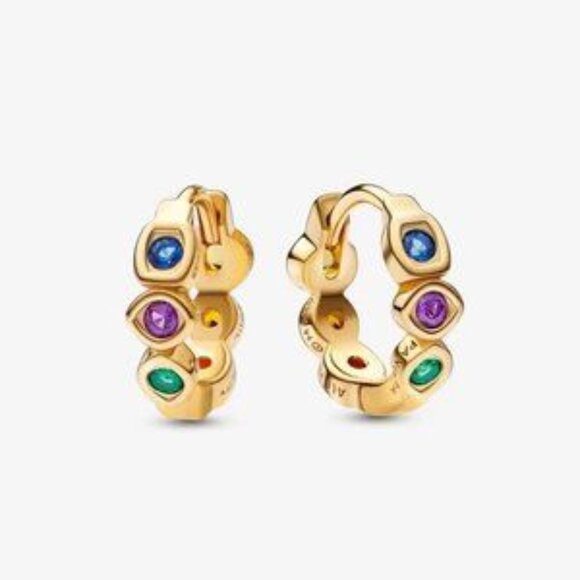 Pandora Marvel The Avengers Infinity Stones Hoop Earrings - Picture 1 of 3